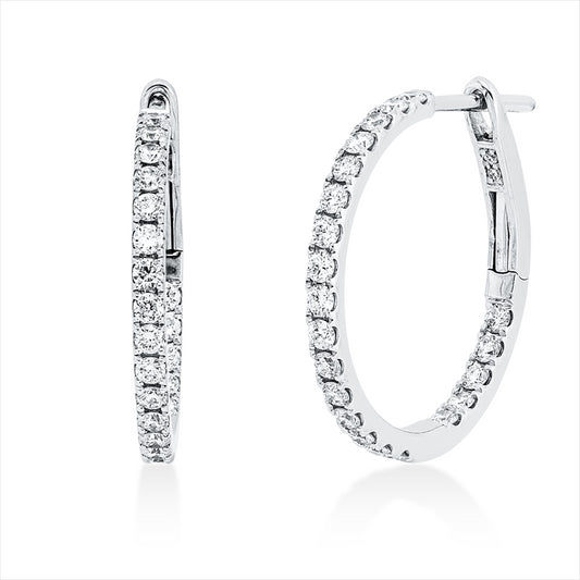 Creolen 18 kt WG, 46 Brill. 0,65 ct, TW-si