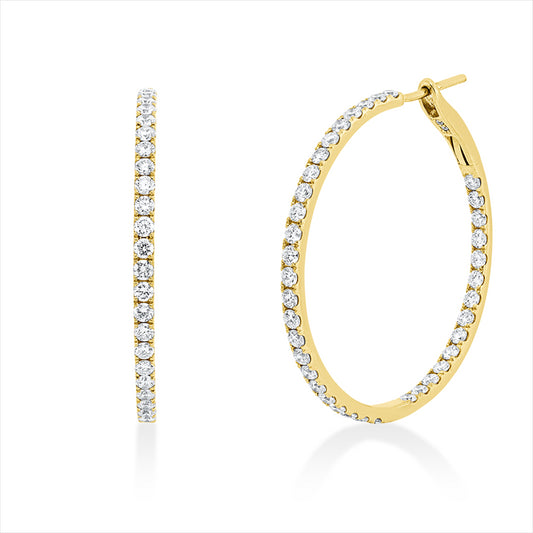 Creolen 18 kt GG, 80 Brill. 1,76 ct, TW-si