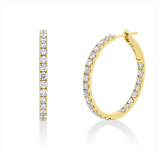 Creolen 18 kt GG, 52 Brill. 1,69 ct, TW-si