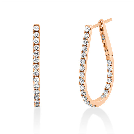 Creolen 18 kt RG, 48 Brill. 0,91 ct, I-si