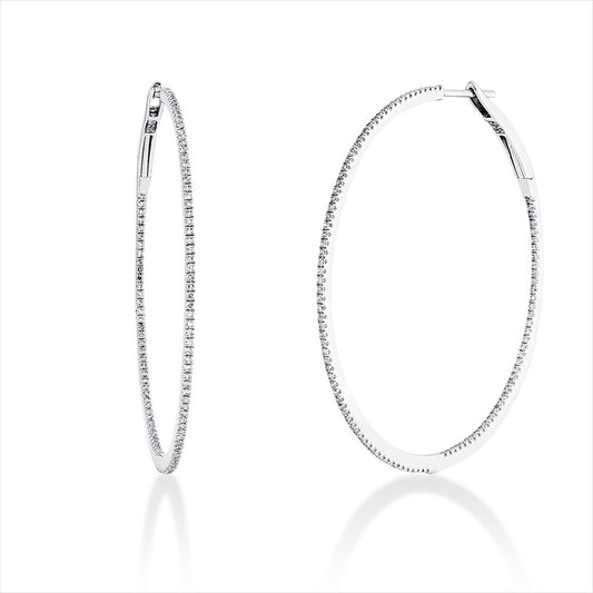 Creolen 18 kt WG, 220 Brill. 0,68 ct, TW-si