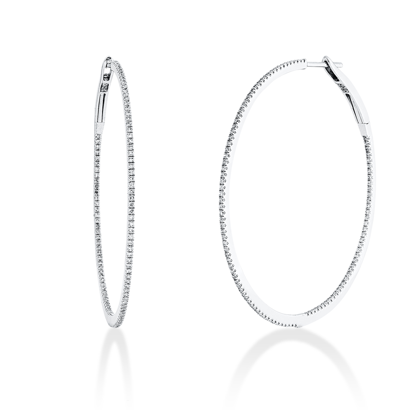 Creolen 18 kt WG, 220 Dia. 0,68 ct, TW-si