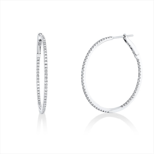 Creolen 18 kt WG, 114 Brill. 0,65 ct, TW-si