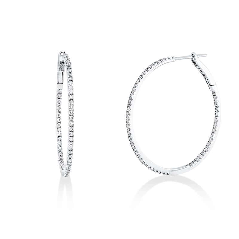 Creolen 18 kt WG, 114 Brill. 0,65 ct, TW-si