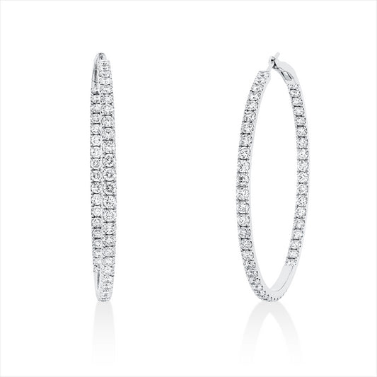 Creolen 18 kt WG, 98 Brill. 5,59 ct, TW-si