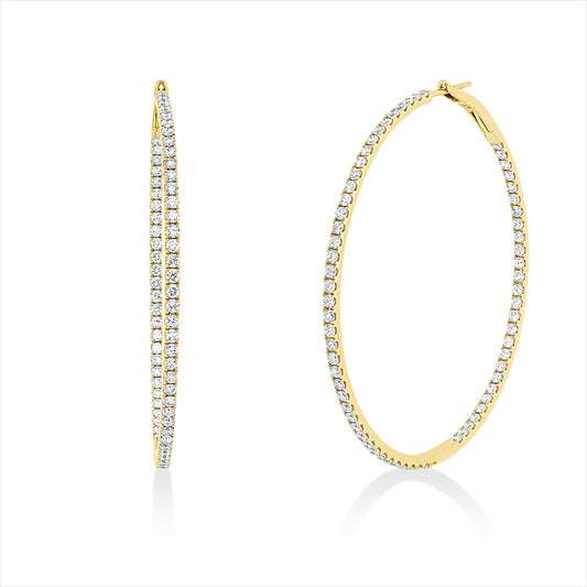 Creolen 18 kt GG, 140 Brill. 2,59 ct, TW-si