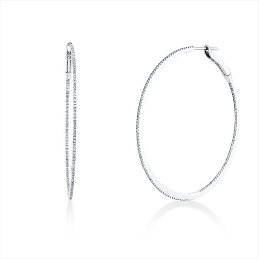 Creolen 18 kt WG, 260 Brill. 0,42 ct, TW-si