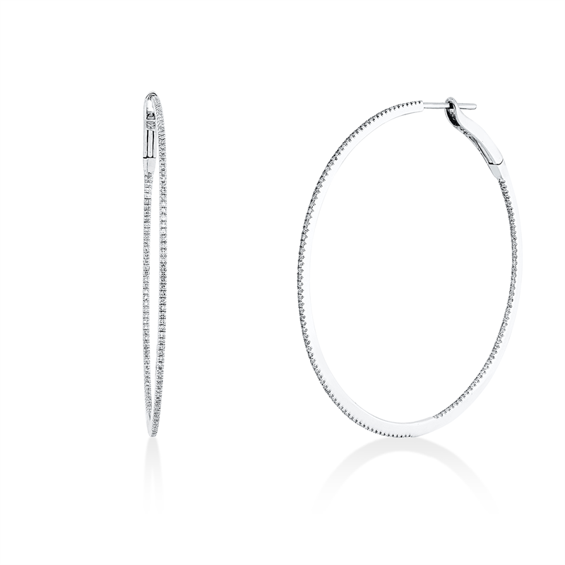 Creolen 18 kt WG, 260 Dia. 0,42 ct, TW-si
