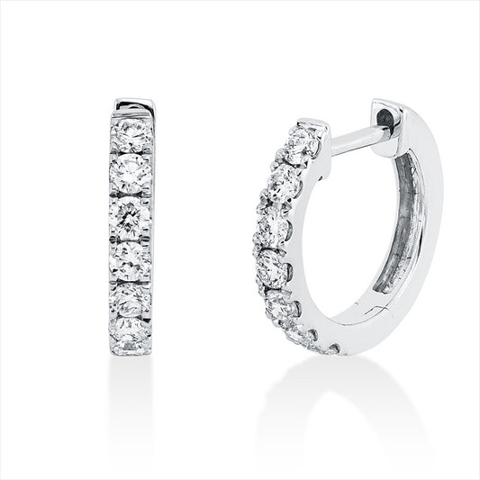 Creolen 18 kt WG, 14 Brill. 0,33 ct, TW-si