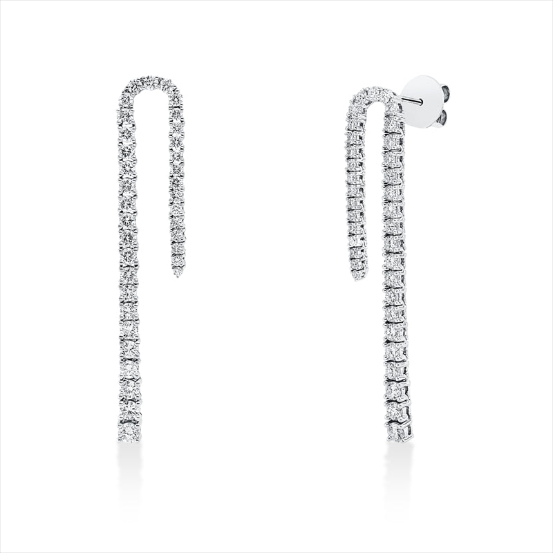 Ohrschmuck 18 kt WG, 72 Brill. 2,93 ct, TW-si