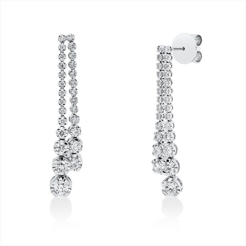 Ohrstecker 14 kt WG, 54 Brill. 1,37 ct, TW-pi