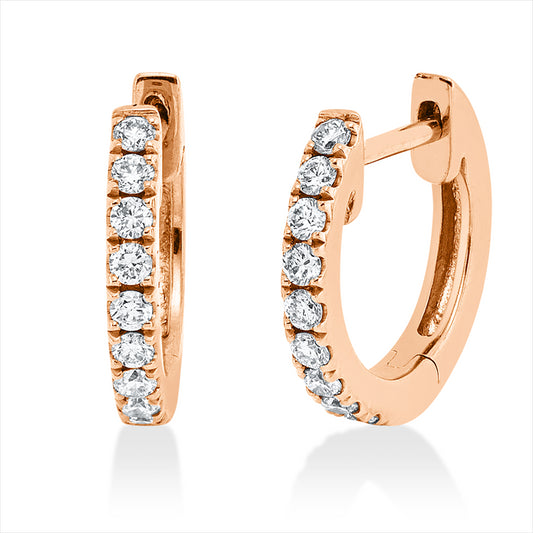 Creolen 18 kt RG, 18 Brill. 0,19 ct, I-si