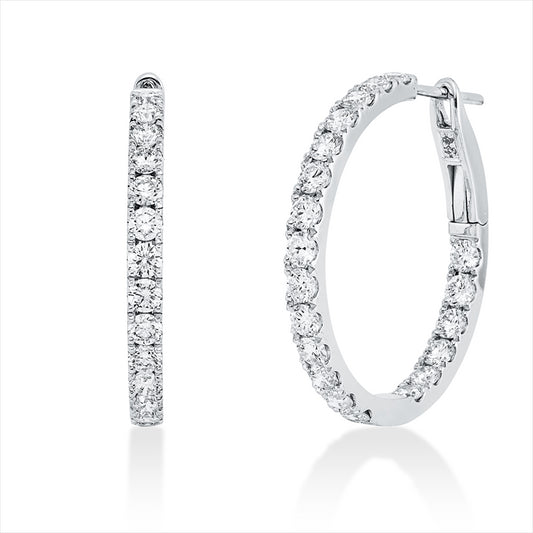 Creolen 18 kt WG, 44 Brill. 2,24 ct, TW-si