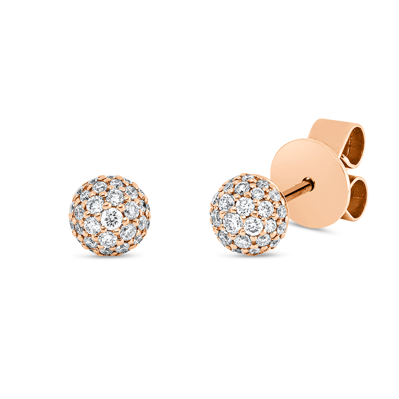 Ohrstecker 18 kt RG, 66 Brill. 0,30 ct, TW-si