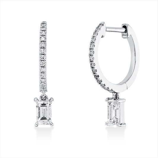 Creolen 18 kt WG, 30 Fant-Schl. 0,45 ct, TW-vsi/si