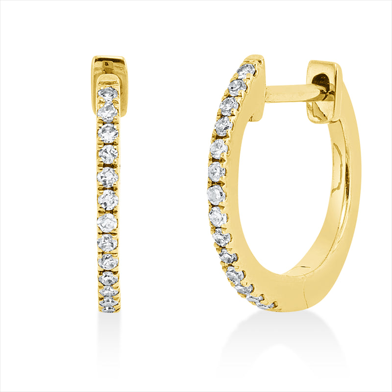 Creolen 18 kt GG, 28 Brill. 0,08 ct, TW-si