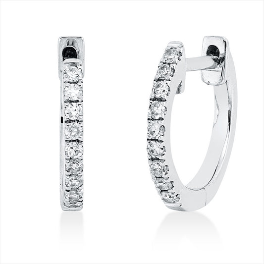 Creolen 18 kt WG, 18 Brill. 0,09 ct, TW-si