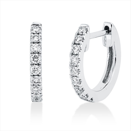 Creolen 18 kt WG, 18 Brill. 0,20 ct, TW-si