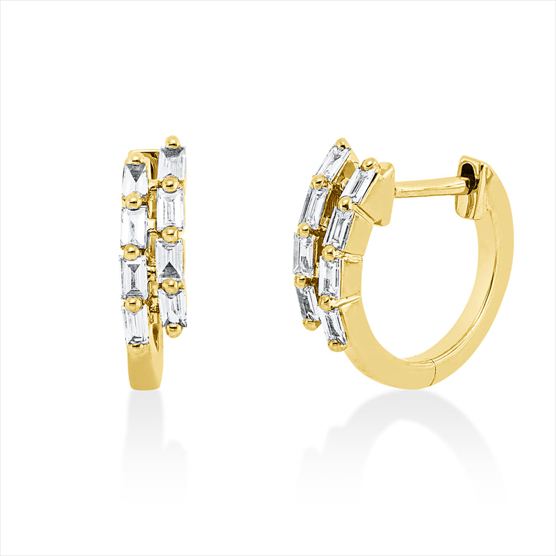 Creolen 18 kt GG, 16 Bag. 0,25 ct, TW-si