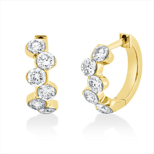 Creolen 18 kt GG, 12 Brill. 0,95 ct, I-si