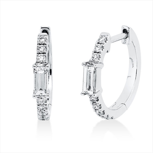 Creolen 18 kt WG, 18 Fant-Schl. 0,27 ct, TW-si