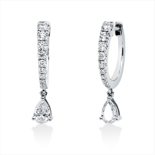 Creolen 18 kt WG, 22 Fant-Schl. 0,45 ct, TW-si