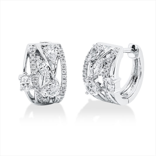 Creolen 18 kt WG, 68 Fant-Schl. 0,69 ct, TW-vsi/si