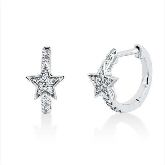 Creolen 18 kt WG, 24 Brill. 0,09 ct, TW-si