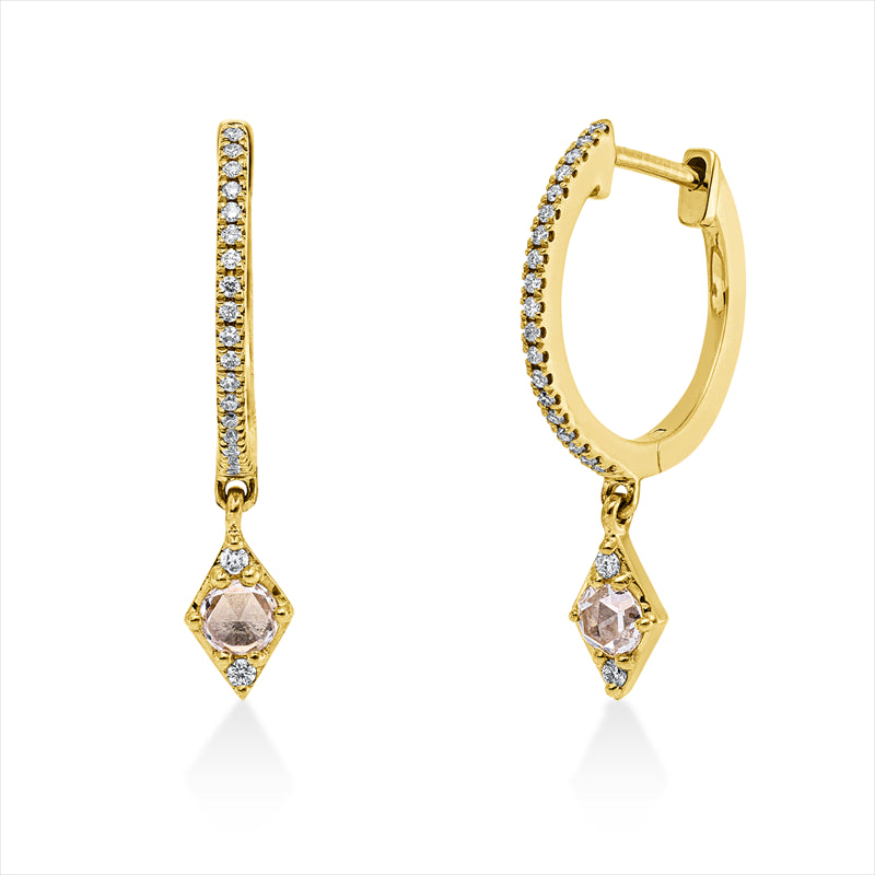 Creolen 18 kt GG, 44 Fant-Schl. 0,19 ct, TW-si