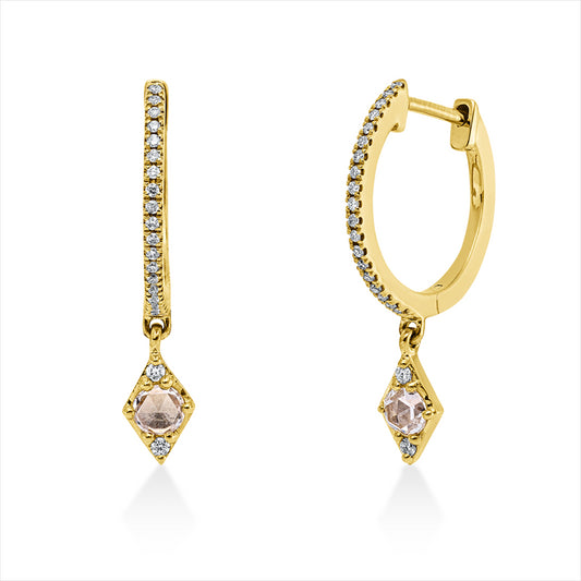 Creolen 18 kt GG, 44 Fant-Schl. 0,19 ct, TW-si