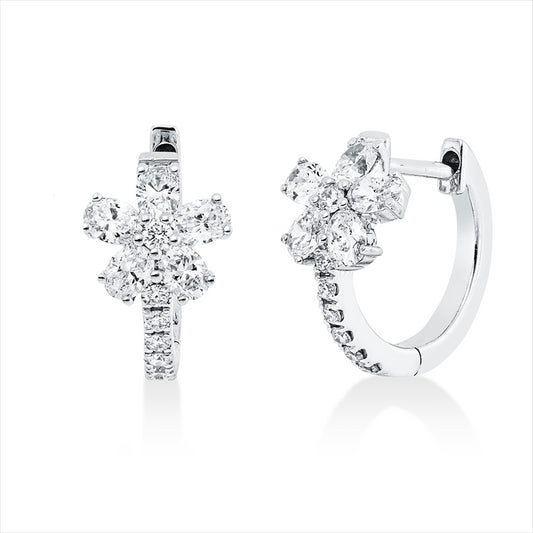 Creolen 18 kt WG, 24 Fant-Schl. 0,56 ct, TW-si