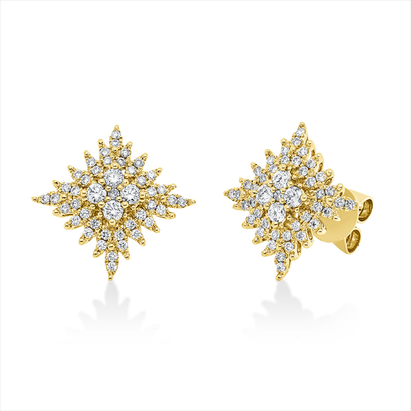 Ohrstecker 18 kt GG, 90 Brill. 0,66 ct, TW-si