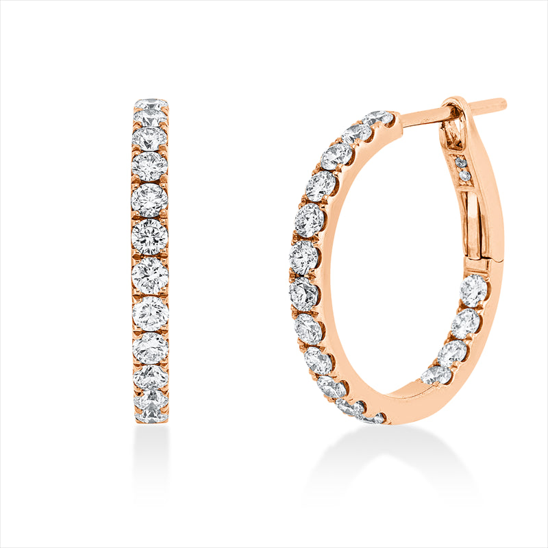 Creolen 18 kt RG, 36 Brill. 1,07 ct, I-si