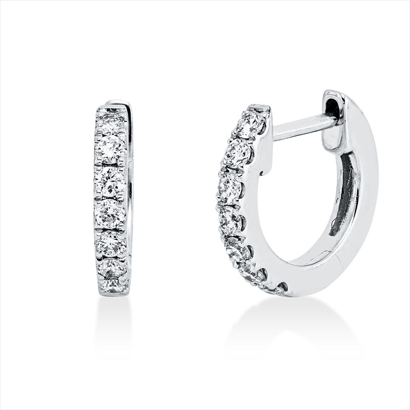 Creolen 18 kt WG, 14 Brill. 0,17 ct, TW-vsi/si
