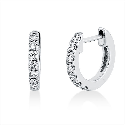 Creolen 18 kt WG, 14 Brill. 0,17 ct, TW-vsi/si