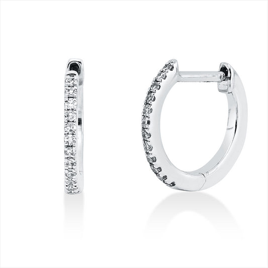 Creolen 18 kt WG, 24 Brill. 0,05 ct, TW-si