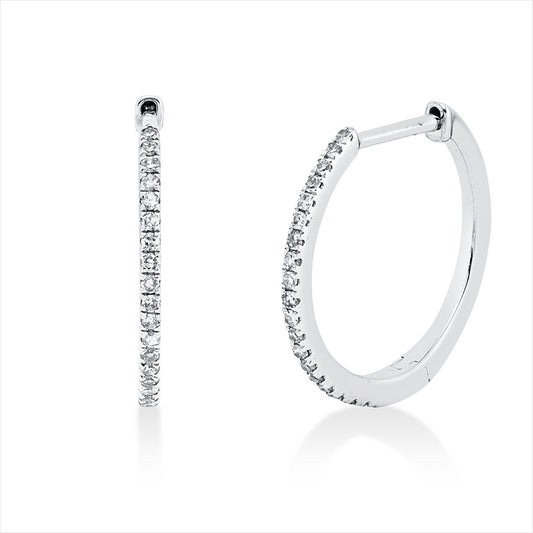 Creolen 14 kt WG, 38 Brill. 0,09 ct, TW-pi