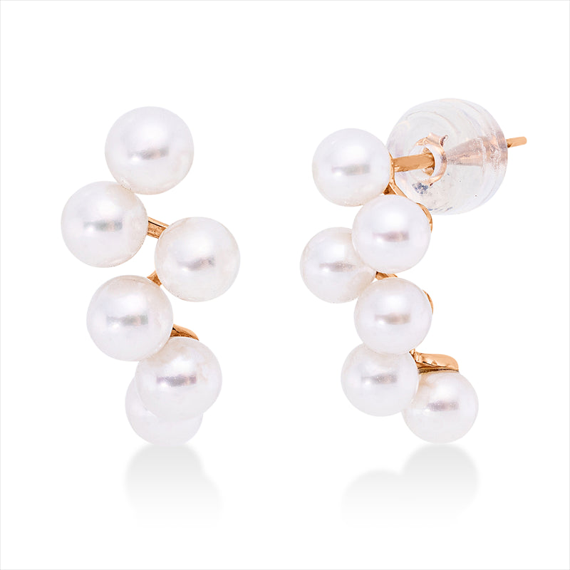 Ohrstecker 18 kt RG, 12 SW weiß 3,5 mm