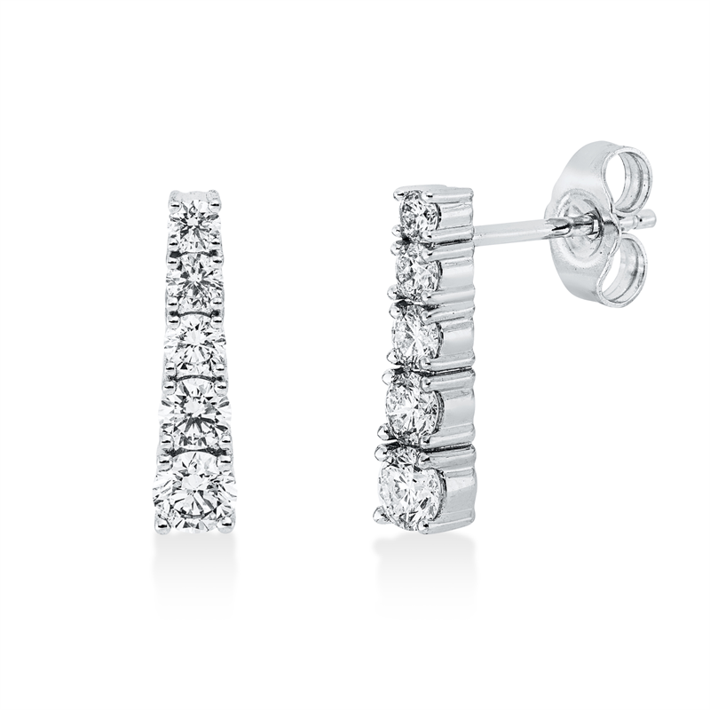 Ohrschmuck 14 kt WG, 10 Brill. 0,76 ct, W-si