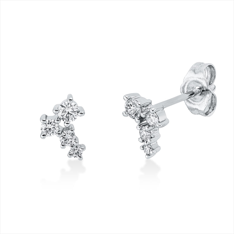 Ohrstecker 14 kt WG, 8 Brill. 0,26 ct, W-si