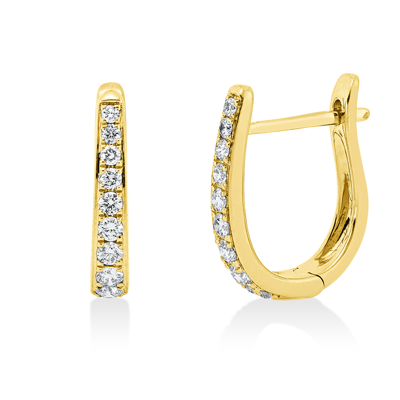 Creolen 18 kt GG, 18 Brill. 0,33 ct, TW-si