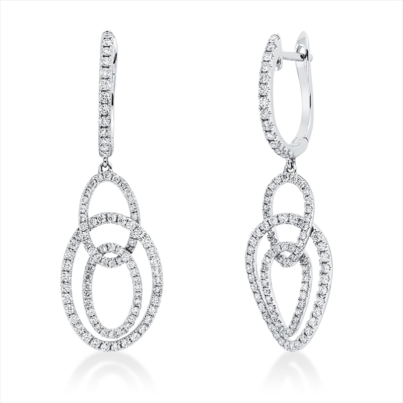 Ohrschmuck 18 kt WG, 186 Brill. 0,91 ct, TW-si