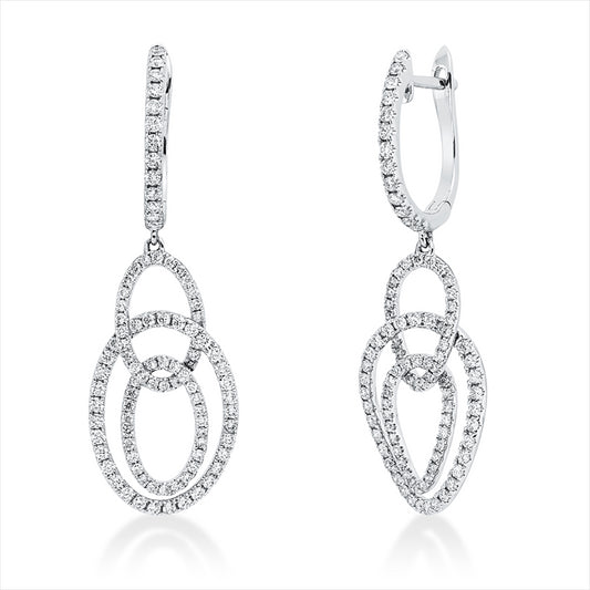 Ohrschmuck 18 kt WG, 186 Brill. 0,91 ct, TW-si