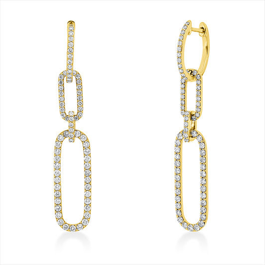 Ohrschmuck 18 kt GG, 138 Brill. 1,36 ct, TW-si