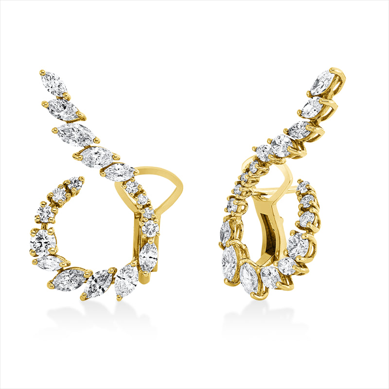 Ohrschmuck 18 kt GG, 20 Nav. 2,22 ct, F-si, 16 Brill. 0,68 ct, F-si