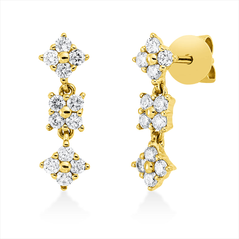 Ohrschmuck 18 kt GG, 24 Brill. 0,32 ct, TW-si