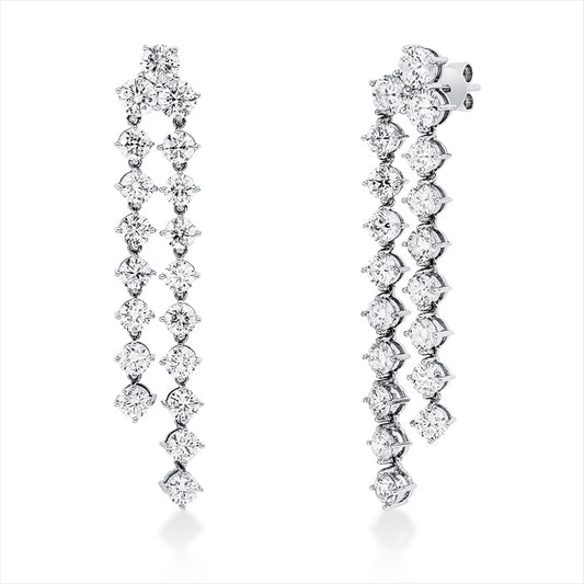 Ohrschmuck 18 kt WG, 6 Brill. 1,40 ct, TW-pi, 32 Brill. 4,31 ct, TW-pi