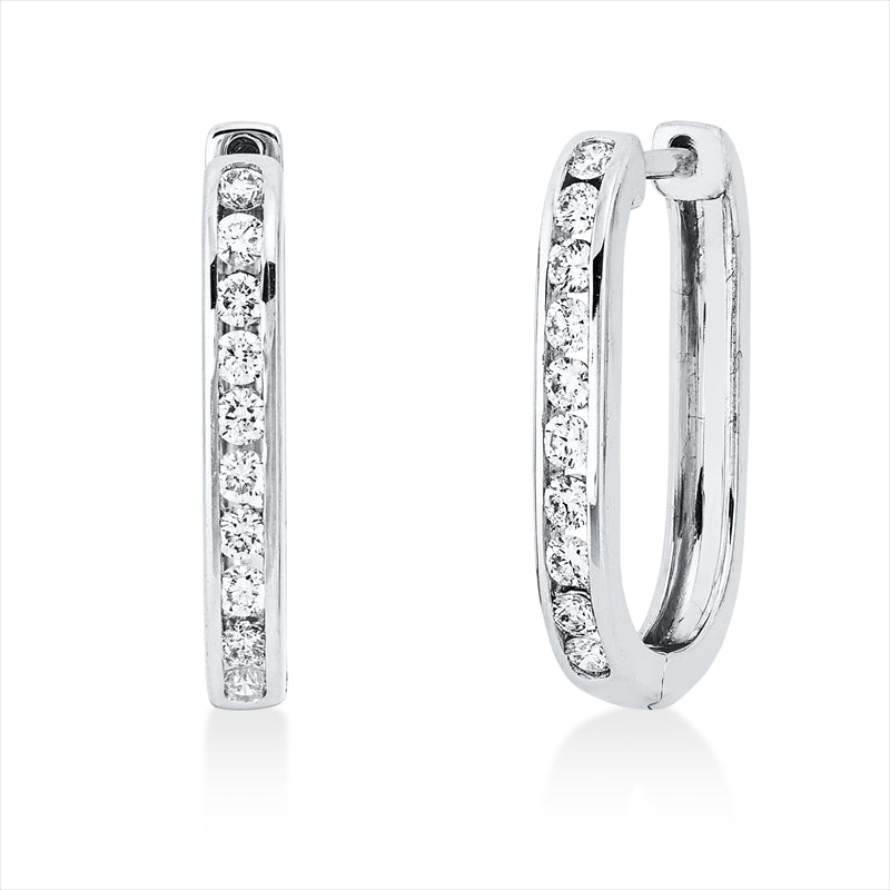 Creolen 18 kt WG, 20 Brill. 0,36 ct, TW-si