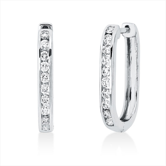 Creolen 18 kt WG, 20 Brill. 0,36 ct, TW-si