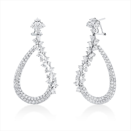 Ohrschmuck 18 kt WG, 182 Brill. 4,23 ct, TW-pi, 26 Tropfen 2,77 ct, TW-si, 6 Tropfen 1,03 ct, TW-si